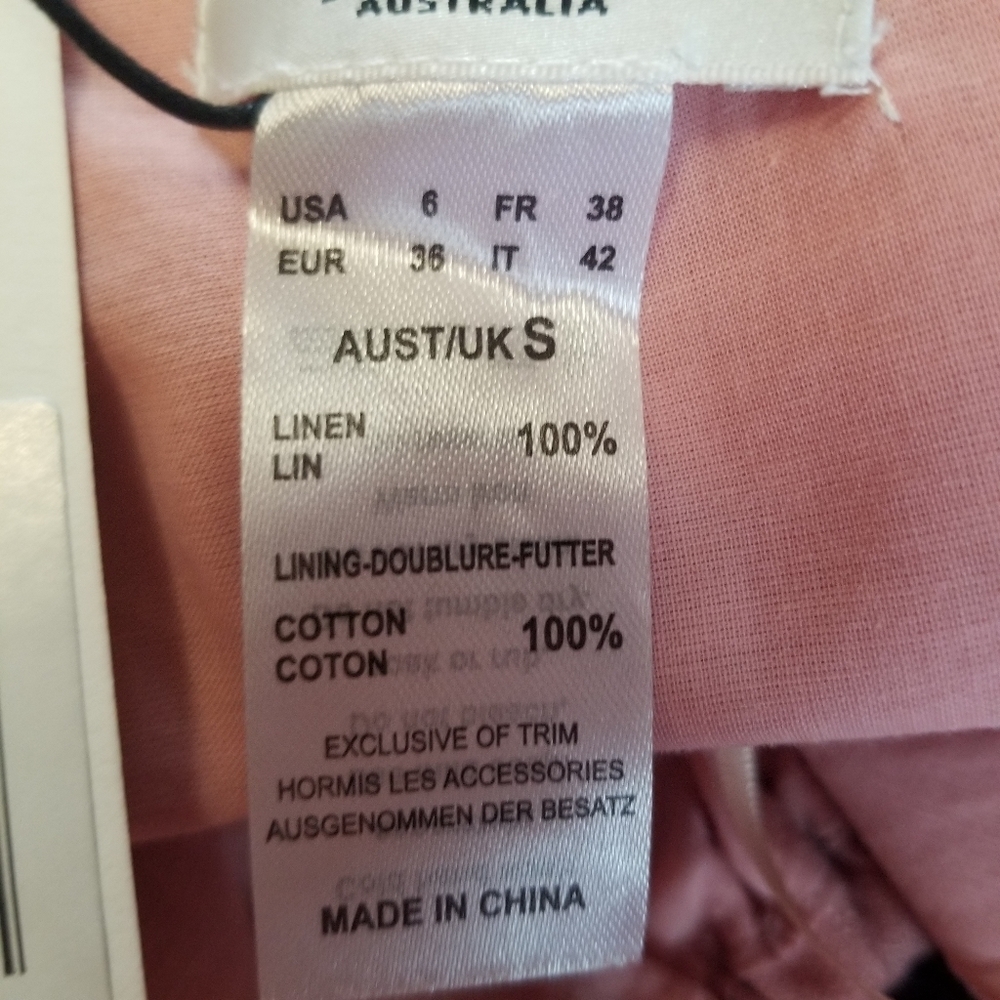 JETS AUSTRALIA NWT Linen Jetset Puff Sleeve Top Musk Small - Picture 3 of 8